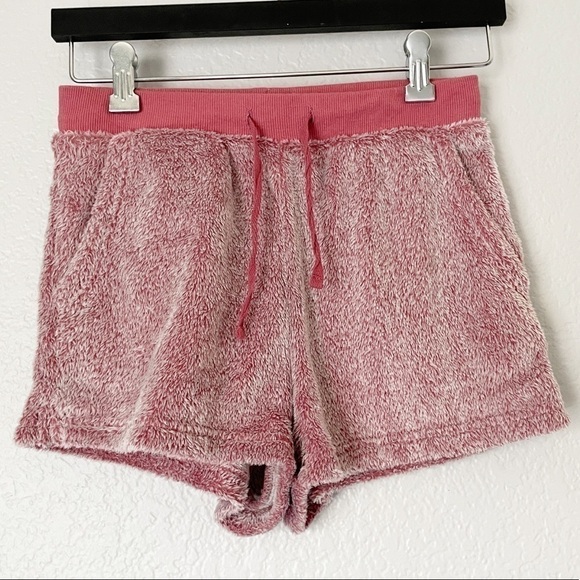 LA VIE EN ROSE Soft Fuzzy Pink Lounge Shorts X-Small - Picture 1 of 5